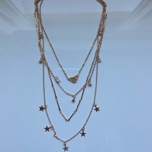 brandy melville gold stacked necklace (new)